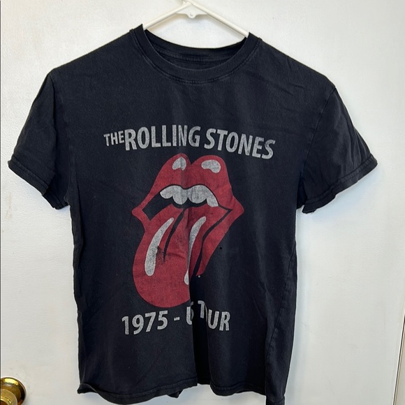 T-shirt Officiel Rolling Stones – Tongue Distressed – Homme – Noir – Neuf Avec étiquettes